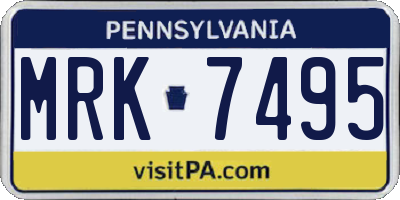 PA license plate MRK7495