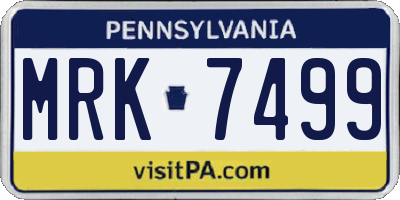 PA license plate MRK7499