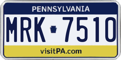 PA license plate MRK7510