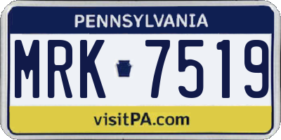 PA license plate MRK7519