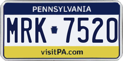 PA license plate MRK7520