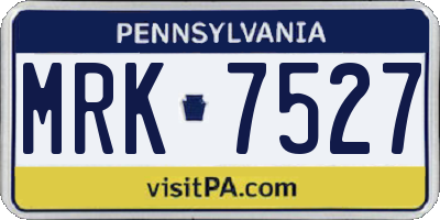 PA license plate MRK7527
