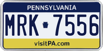 PA license plate MRK7556