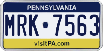 PA license plate MRK7563