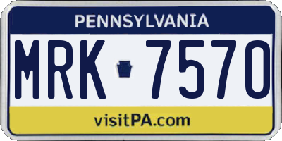 PA license plate MRK7570