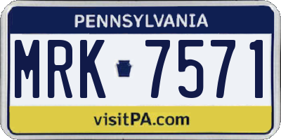 PA license plate MRK7571
