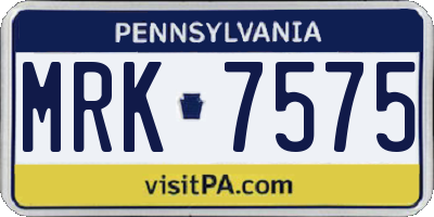 PA license plate MRK7575