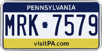PA license plate MRK7579