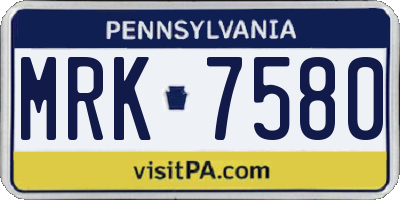 PA license plate MRK7580
