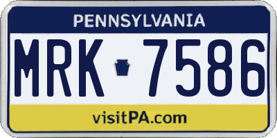 PA license plate MRK7586