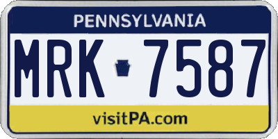 PA license plate MRK7587