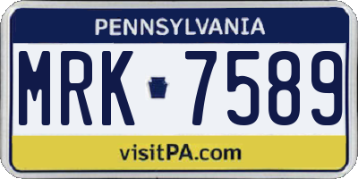 PA license plate MRK7589