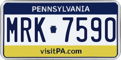 PA license plate MRK7590