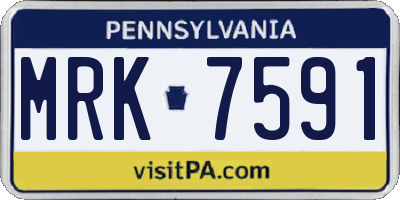 PA license plate MRK7591
