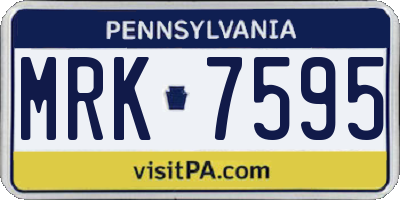 PA license plate MRK7595