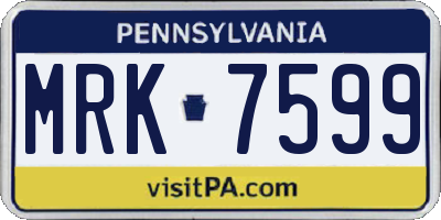 PA license plate MRK7599