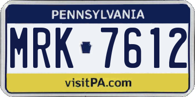 PA license plate MRK7612