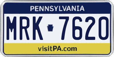 PA license plate MRK7620
