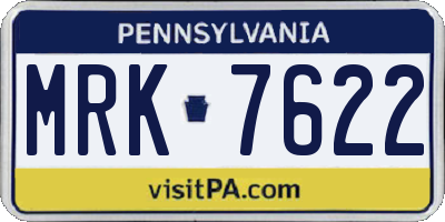 PA license plate MRK7622
