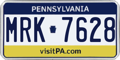 PA license plate MRK7628
