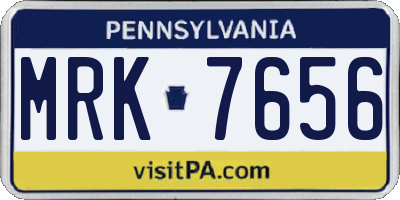 PA license plate MRK7656