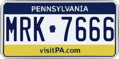 PA license plate MRK7666
