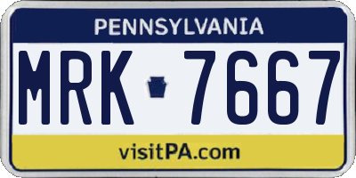 PA license plate MRK7667