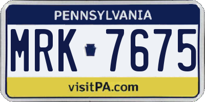 PA license plate MRK7675