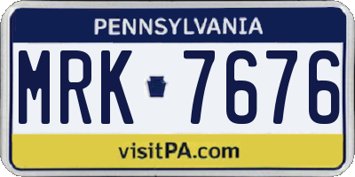 PA license plate MRK7676