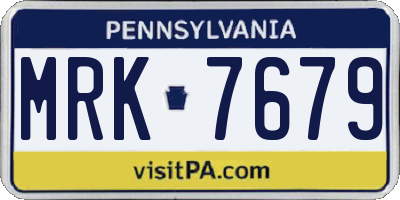 PA license plate MRK7679