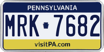 PA license plate MRK7682