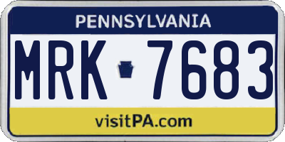PA license plate MRK7683