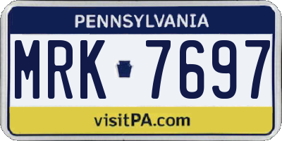 PA license plate MRK7697