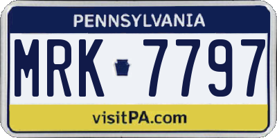 PA license plate MRK7797