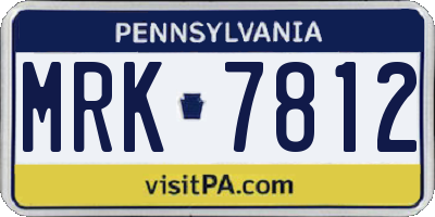 PA license plate MRK7812
