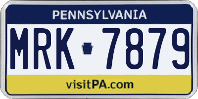 PA license plate MRK7879