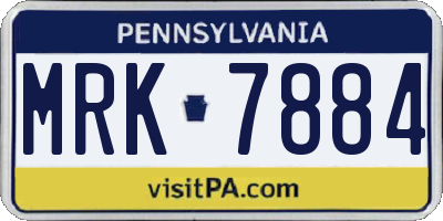 PA license plate MRK7884
