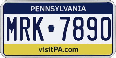 PA license plate MRK7890