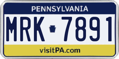PA license plate MRK7891