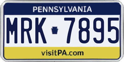 PA license plate MRK7895