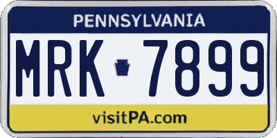 PA license plate MRK7899