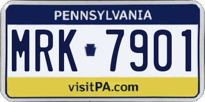 PA license plate MRK7901