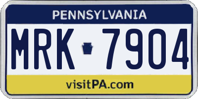 PA license plate MRK7904