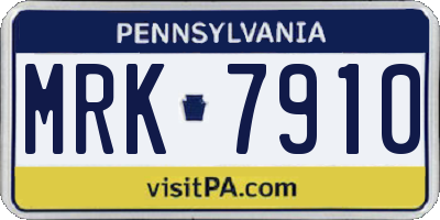 PA license plate MRK7910