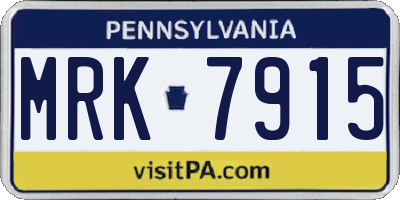 PA license plate MRK7915