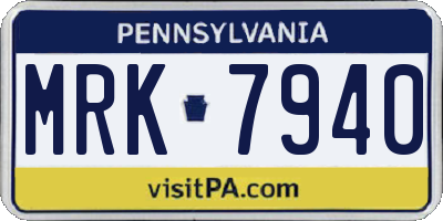 PA license plate MRK7940