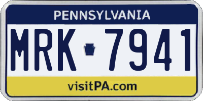 PA license plate MRK7941