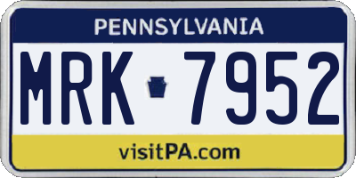 PA license plate MRK7952