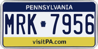 PA license plate MRK7956