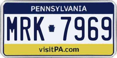 PA license plate MRK7969